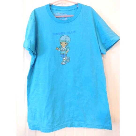 Vintage Republic Mfg Cotton Youth Size L Large Rainbow Brite Buddy Blue Shirt - Picture 1 of 6